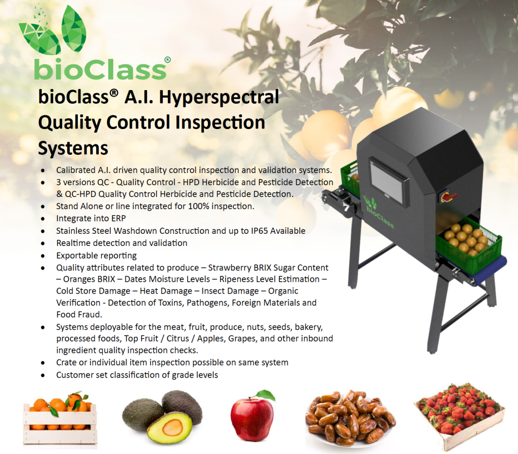 bioClass® A.I. Hyperspectral Quality Control Inspection Systems
